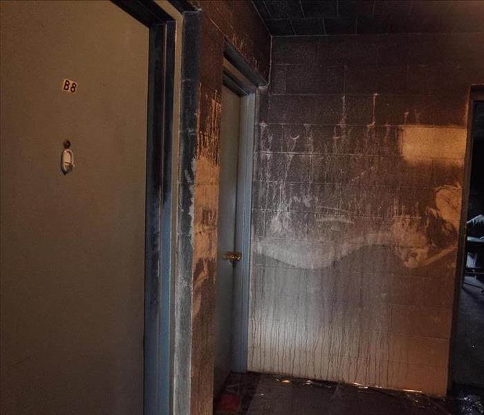 Hallway Damaged by Flames